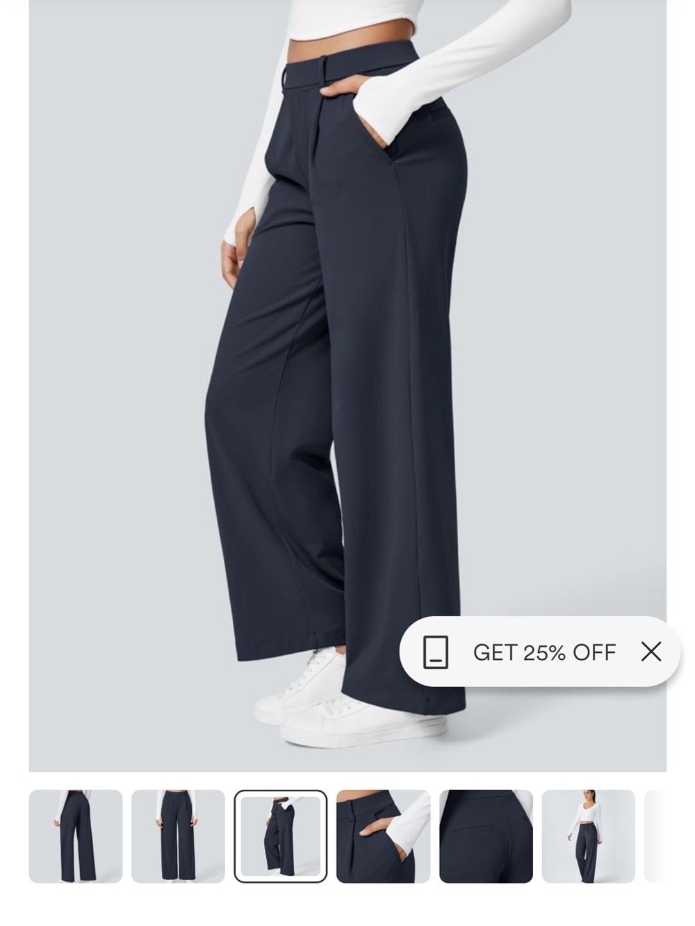 Halara Flex DayStretch High Waisted Pocket Stretch Wide Leg Work Pants, SZ SM